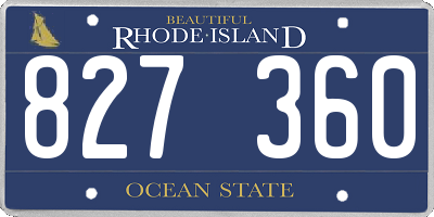 RI license plate 827360
