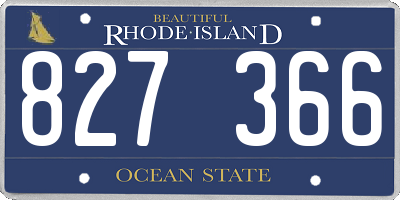 RI license plate 827366