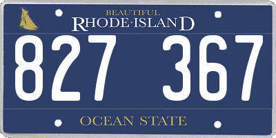 RI license plate 827367