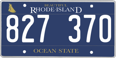 RI license plate 827370