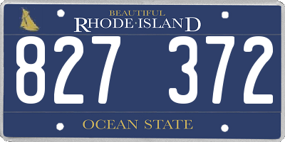 RI license plate 827372