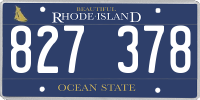 RI license plate 827378