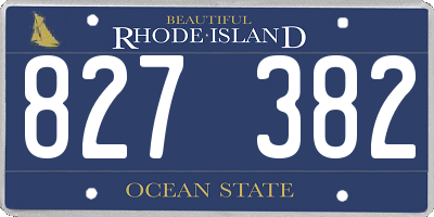 RI license plate 827382