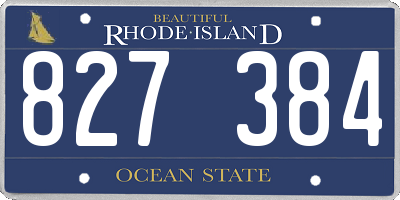 RI license plate 827384