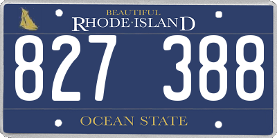 RI license plate 827388