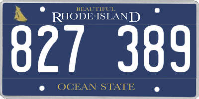 RI license plate 827389