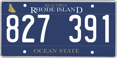 RI license plate 827391