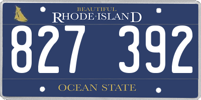 RI license plate 827392