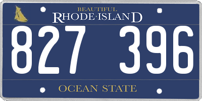 RI license plate 827396