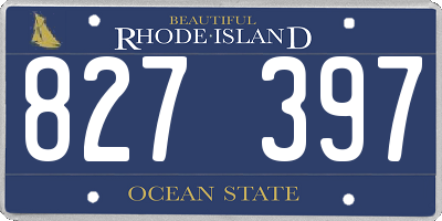 RI license plate 827397