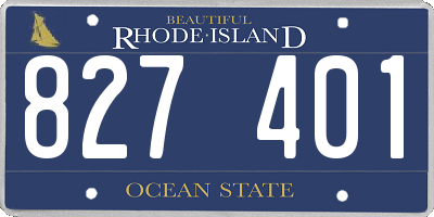 RI license plate 827401
