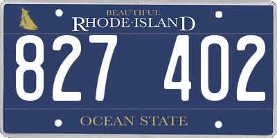 RI license plate 827402