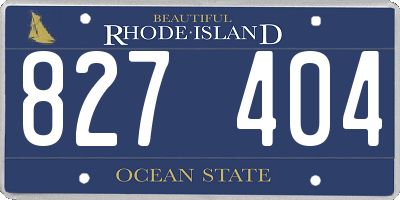 RI license plate 827404