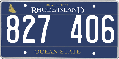 RI license plate 827406
