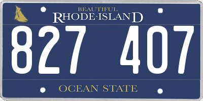 RI license plate 827407