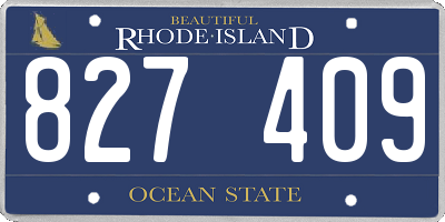 RI license plate 827409