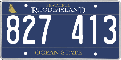 RI license plate 827413