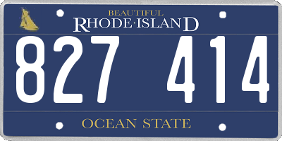 RI license plate 827414