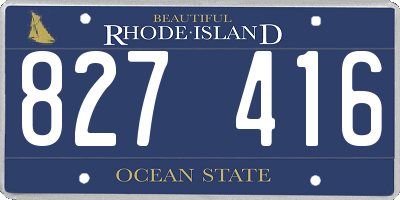 RI license plate 827416