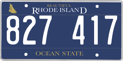 RI license plate 827417