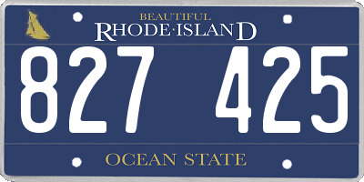 RI license plate 827425