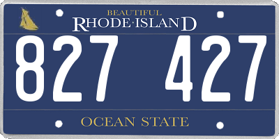 RI license plate 827427