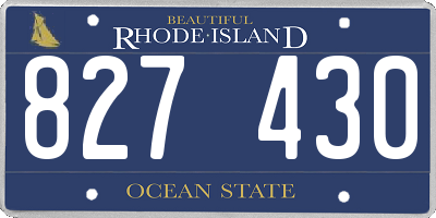 RI license plate 827430