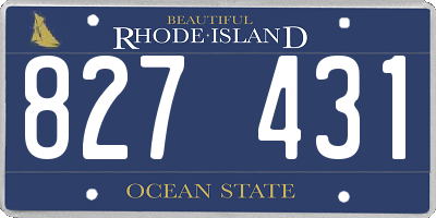 RI license plate 827431