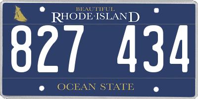 RI license plate 827434