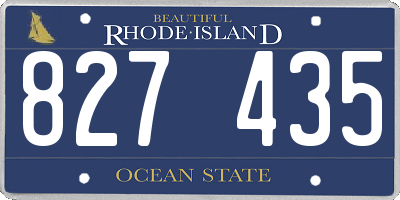 RI license plate 827435