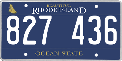 RI license plate 827436