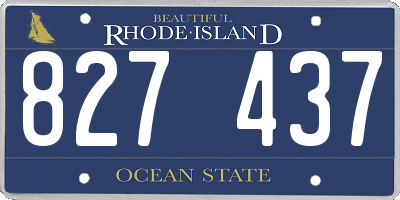 RI license plate 827437