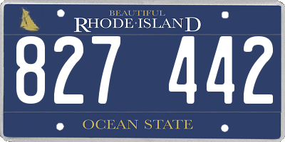 RI license plate 827442