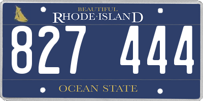 RI license plate 827444