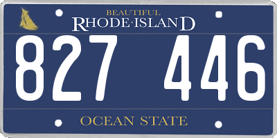 RI license plate 827446