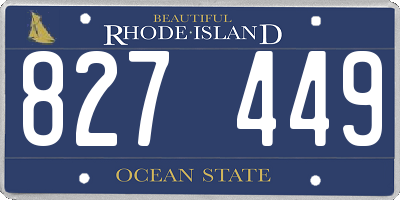 RI license plate 827449