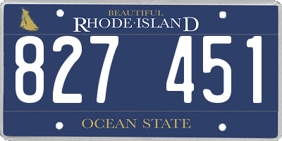 RI license plate 827451