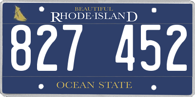 RI license plate 827452