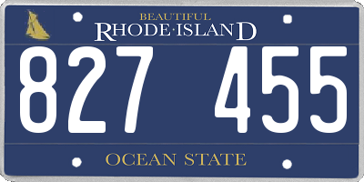 RI license plate 827455