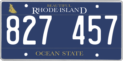 RI license plate 827457