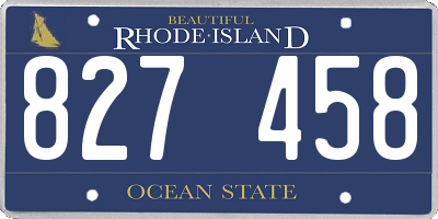 RI license plate 827458