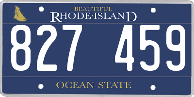 RI license plate 827459