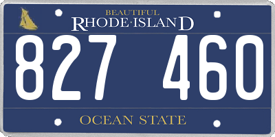 RI license plate 827460