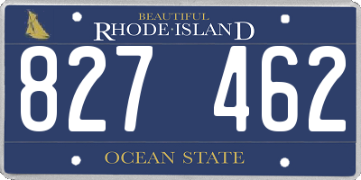 RI license plate 827462