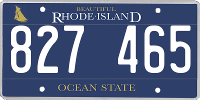 RI license plate 827465