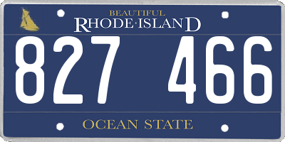 RI license plate 827466