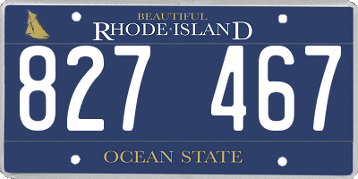 RI license plate 827467
