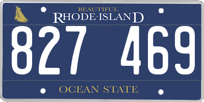 RI license plate 827469