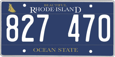 RI license plate 827470