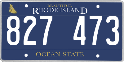 RI license plate 827473